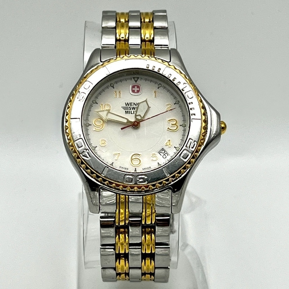 Wenger Swiss Military Round Gold and Silver Unisex Watch Working